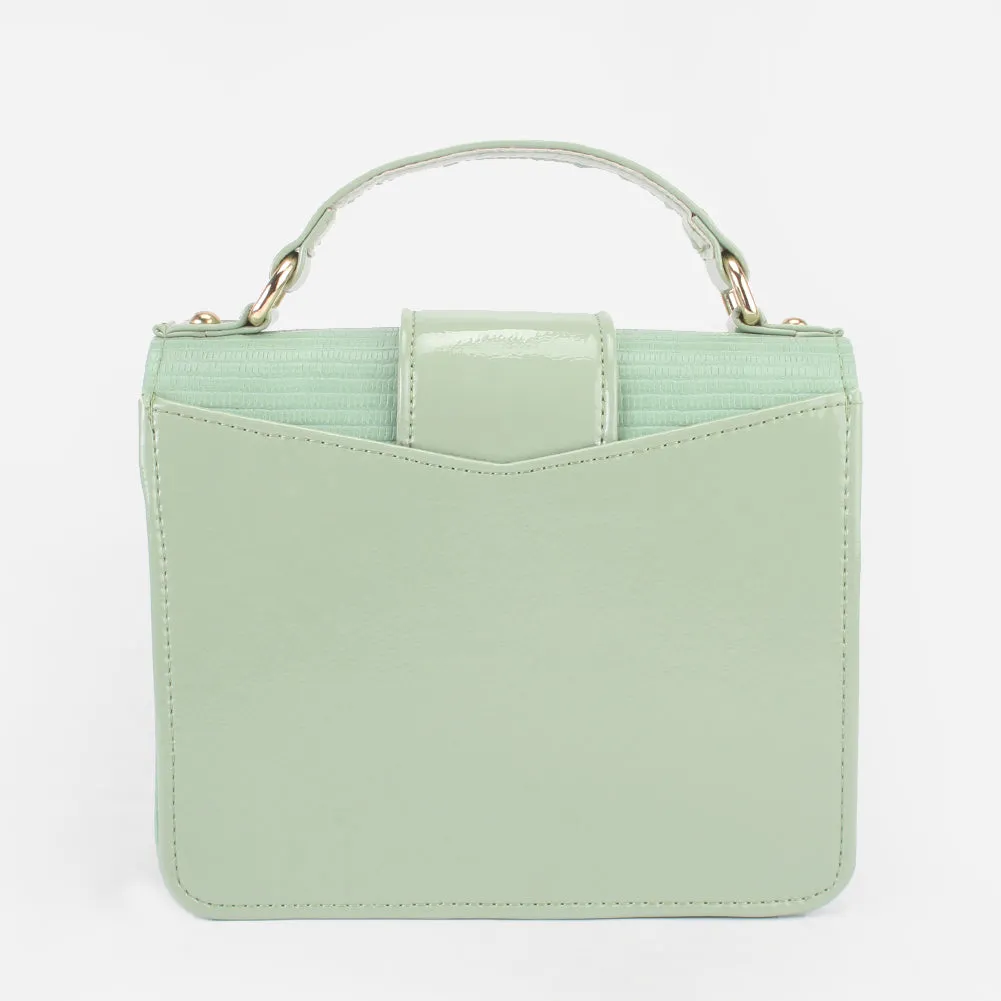 Womens "DOWET" Patent Textured Handbag