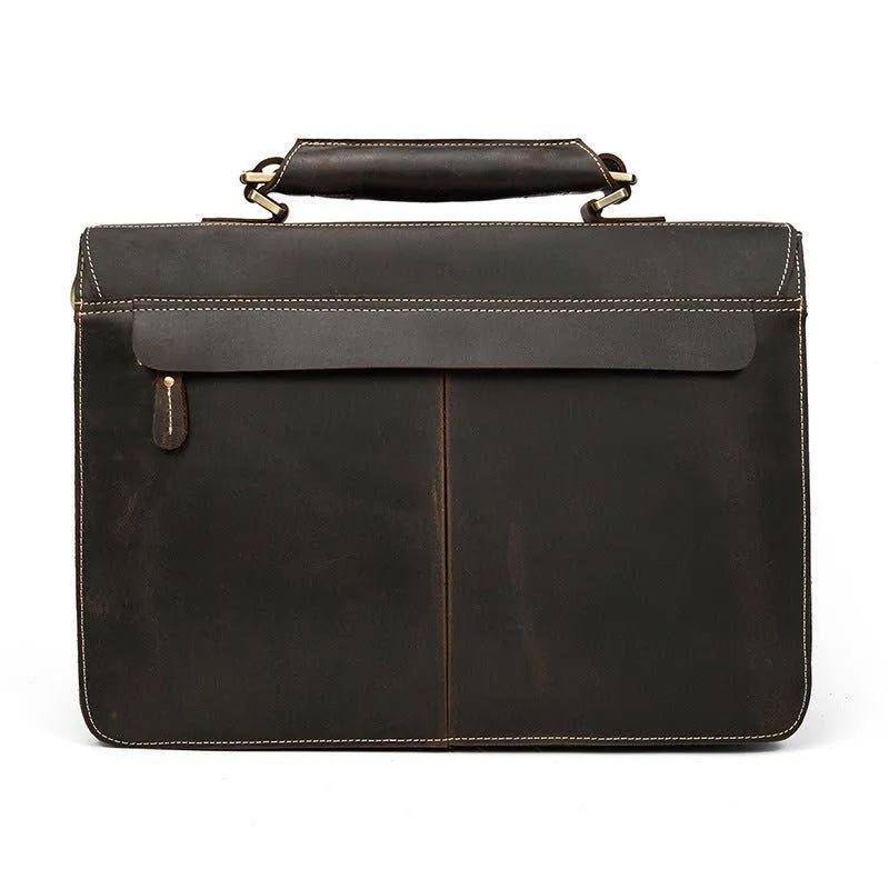Woosir Brown Mens Briefcase for  14 inch Laptop Bag