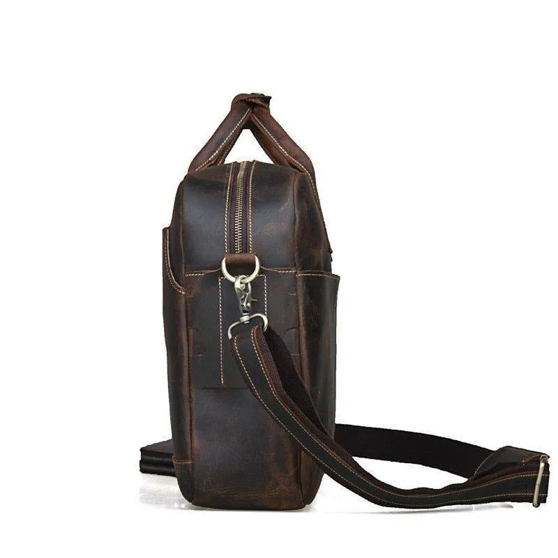 Woosir Leather Briefcase for Men 16 Inches Laptop Bag