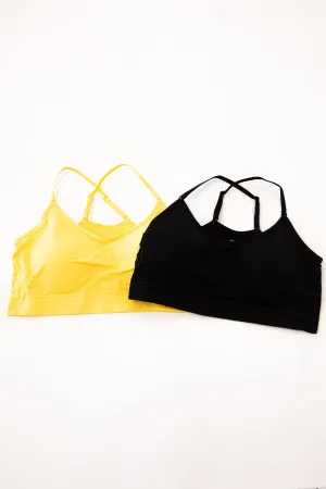 Yellow and Black Padded Bralette Bundle
