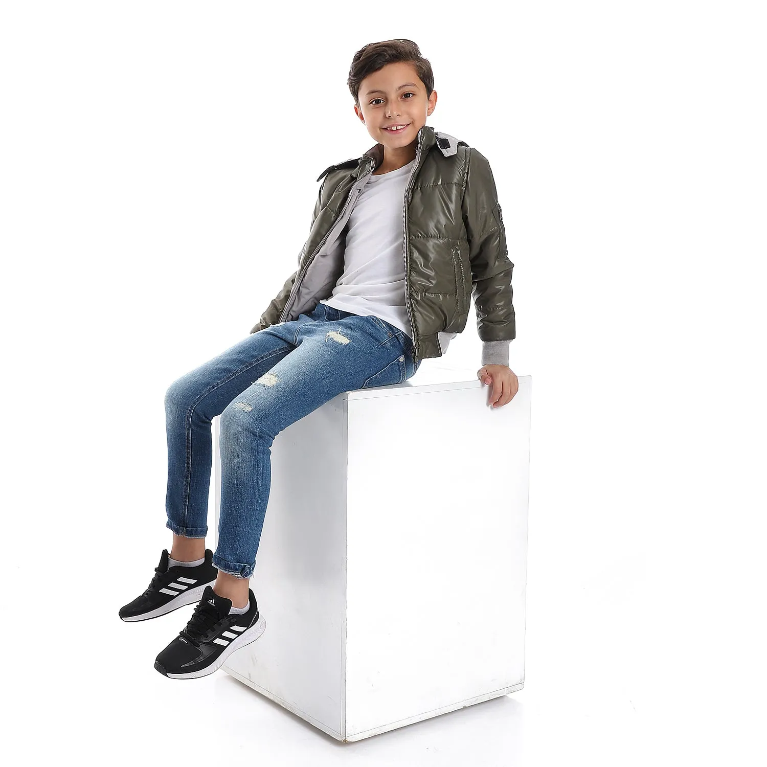 zipper_closure_double_face_printed_-_waterproof_boys_jacket_-_olive_green_-_light_grey
