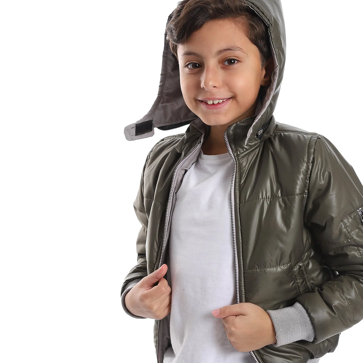 zipper_closure_double_face_printed_-_waterproof_boys_jacket_-_olive_green_-_light_grey