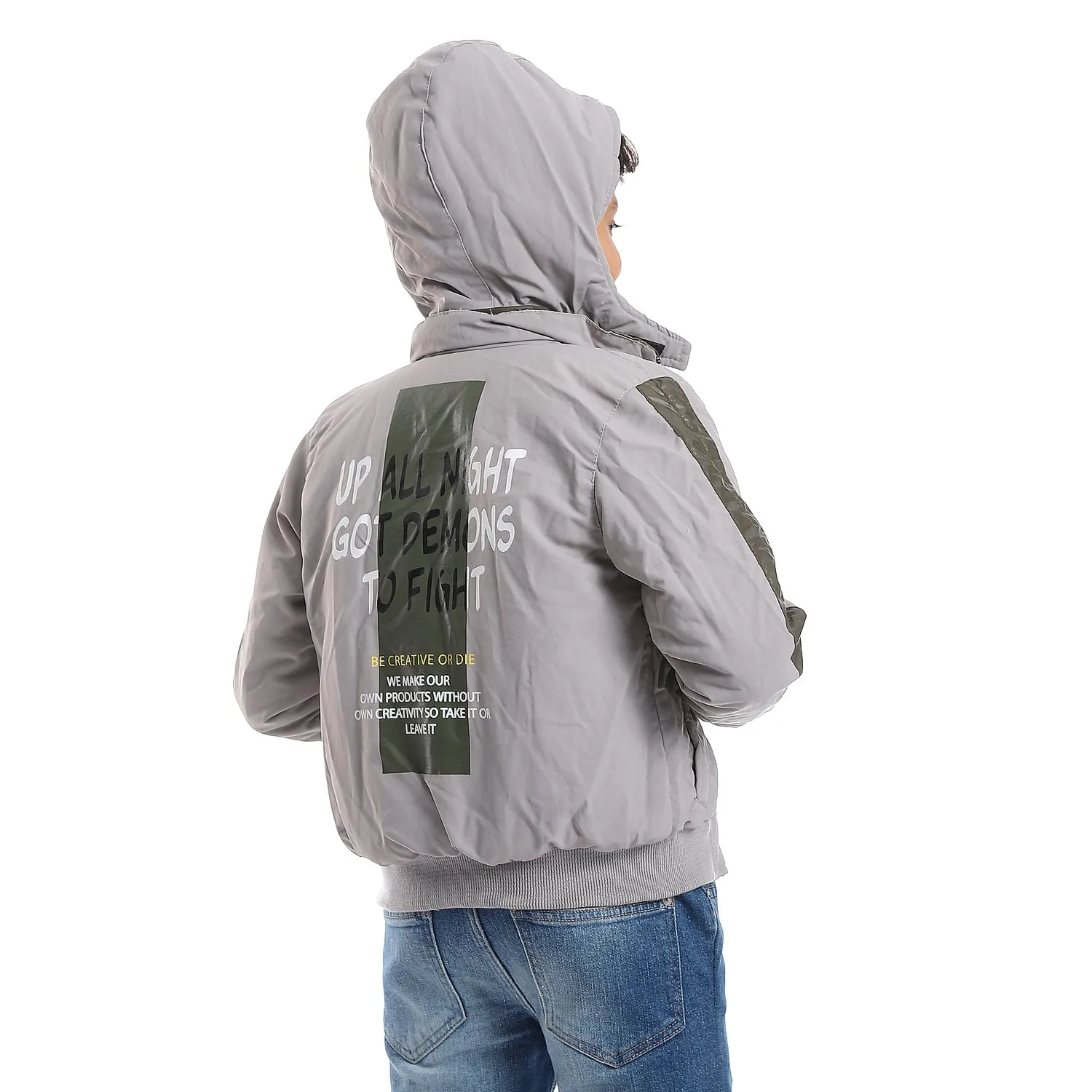zipper_closure_double_face_printed_-_waterproof_boys_jacket_-_olive_green_-_light_grey