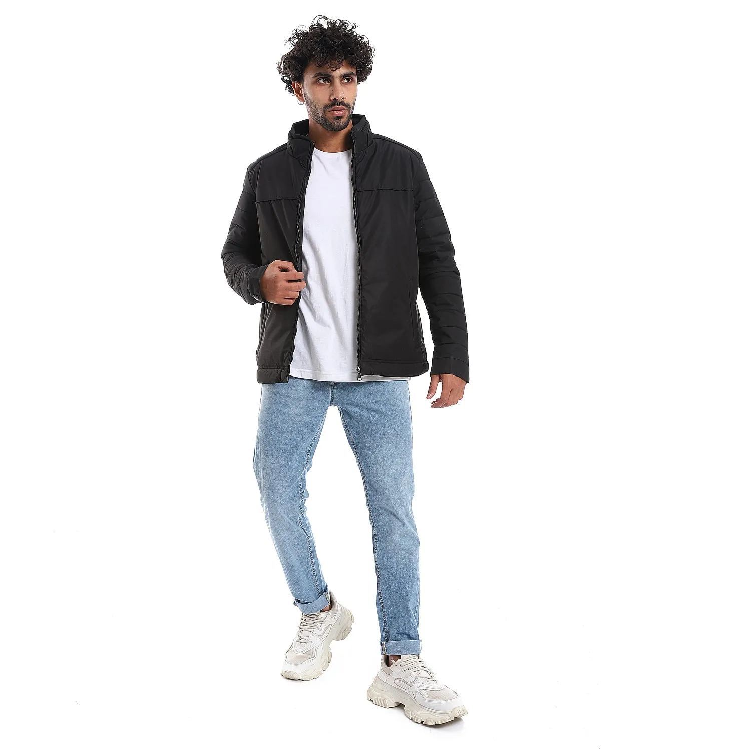 zipper_closure_quilted_pattern_jacket_-_black