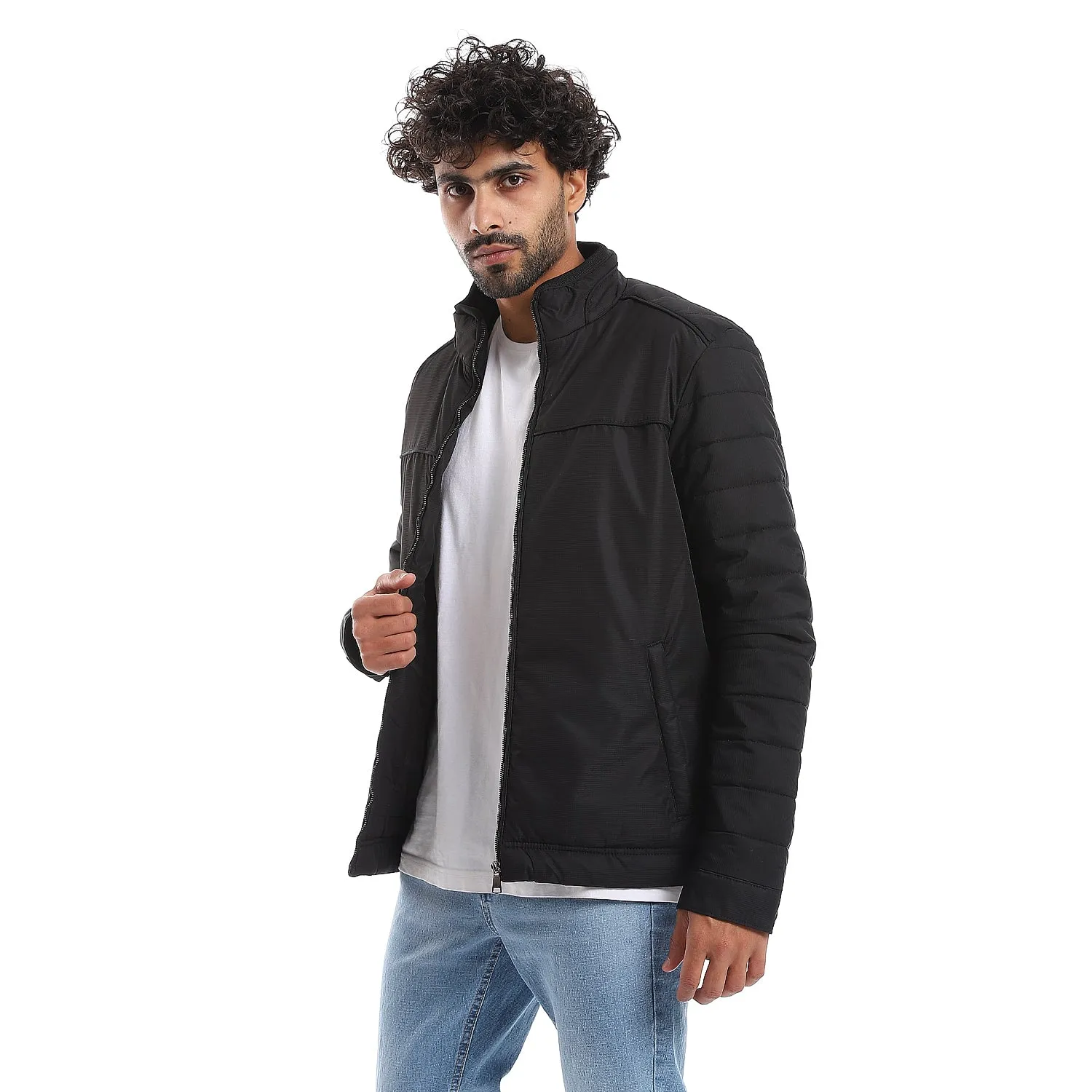 zipper_closure_quilted_pattern_jacket_-_black